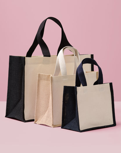 RL201 Jute Canvas Panel Shopper