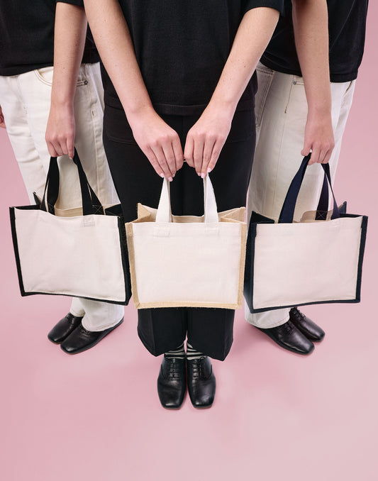 RL201 Jute Canvas Panel Shopper