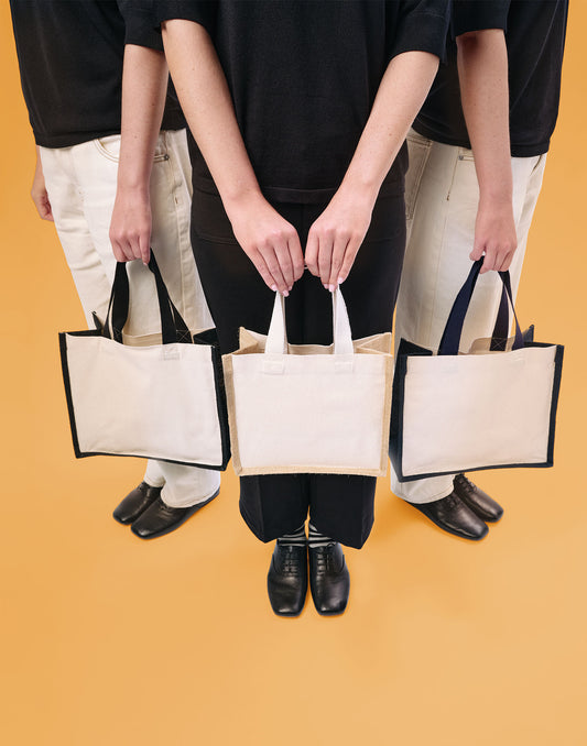 RL201 Jute Canvas Panel Shopper