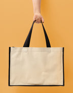 RL201 Jute Canvas Panel Shopper