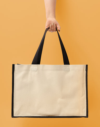 RL201 Jute Canvas Panel Shopper