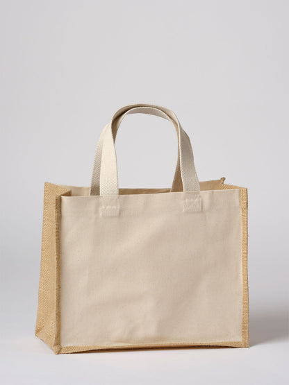 RL201 Jute Canvas Panel Shopper
