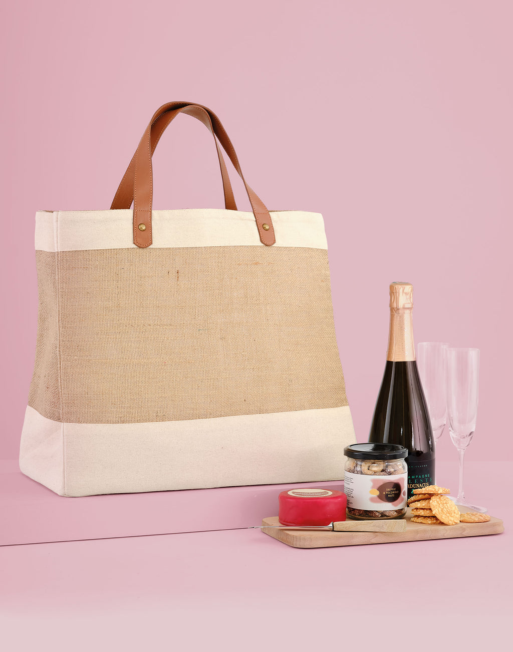 RL250 Adley Jute with Faux Leather Shopper