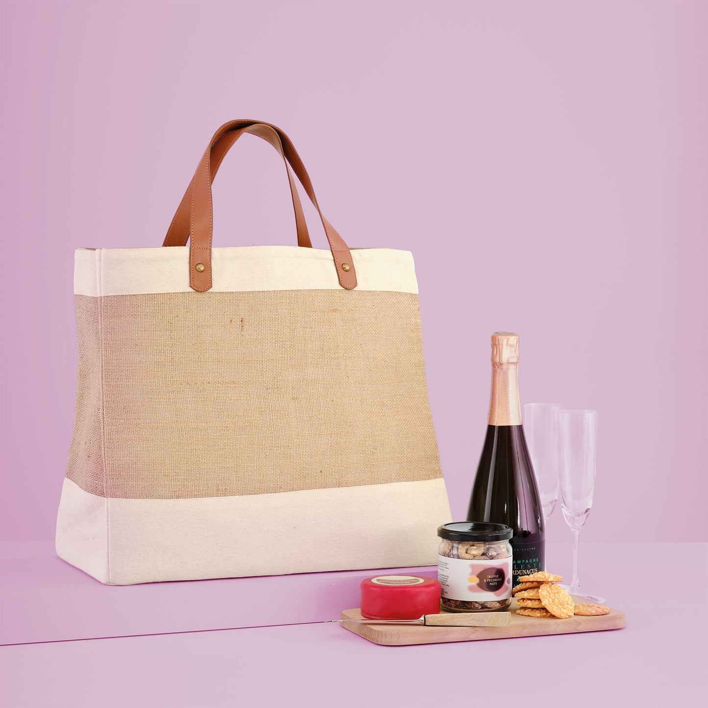 RL250 Adley Jute with Faux Leather Shopper