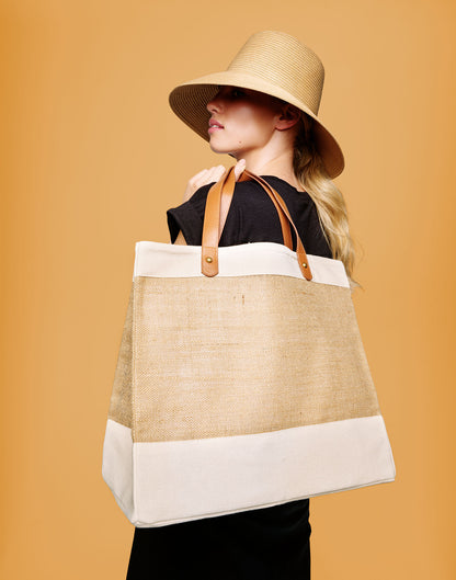 RL250 Adley Jute with Faux Leather Shopper