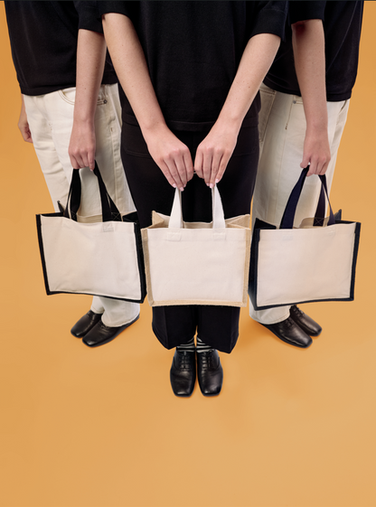 RL201 Jute Canvas Panel Shopper